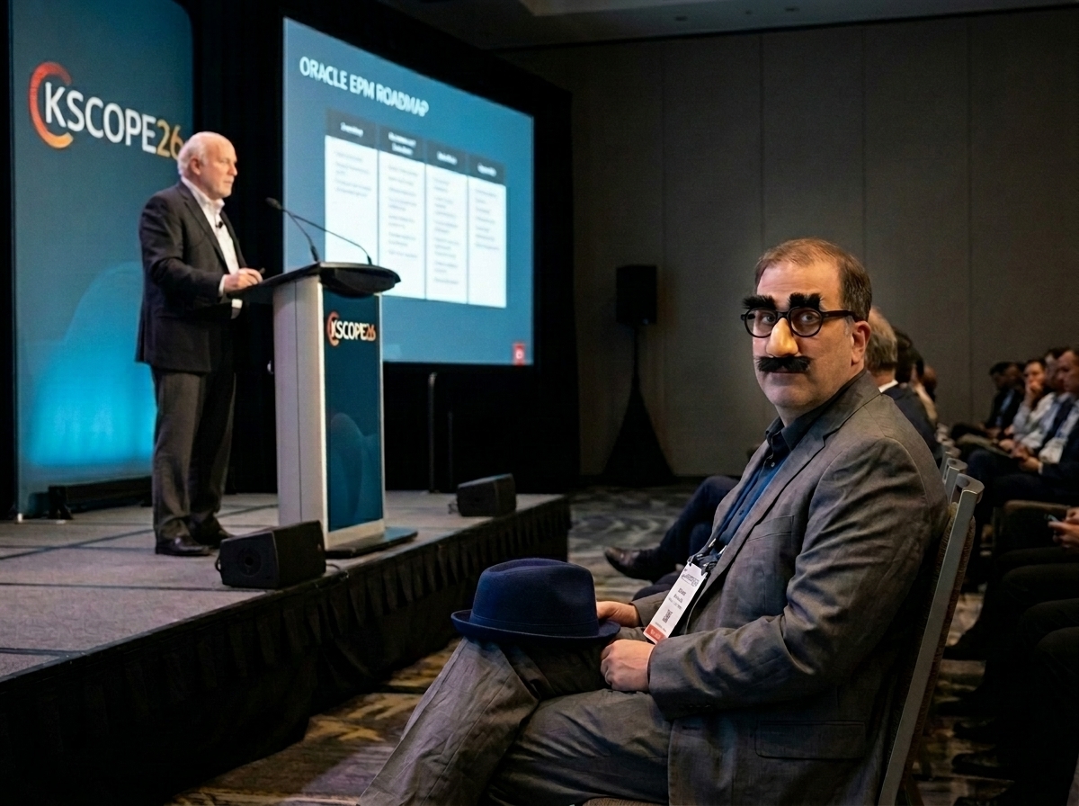 Matt Bradley previews the Oracle EPM roadmap to a standing-room crowd. Edward, who has watched Matt present some version of that same slide deck every year since 2008, is sadly not anywhere to be seen.